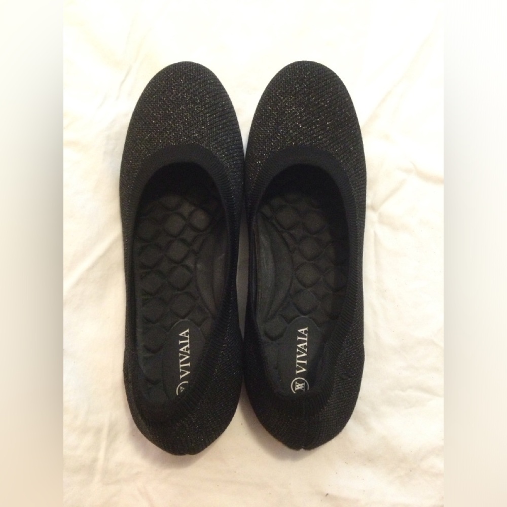 Women's Black Ballet Flats 39.5/8.5 VIVAIA